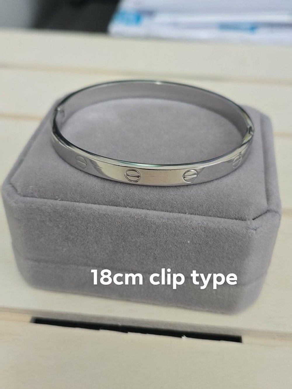 Silver Bangle Bracelet - 18cm